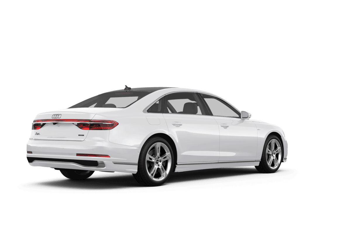 Audi A8 L Glacier White Metallic - Back view Audi A8 L Glacier White Metallic - Back view