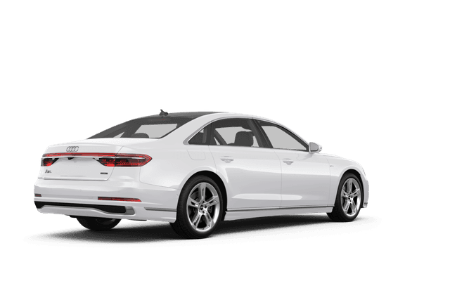 Audi A8 L Glacier White Metallic - Back view Audi A8 L Glacier White Metallic - Back view