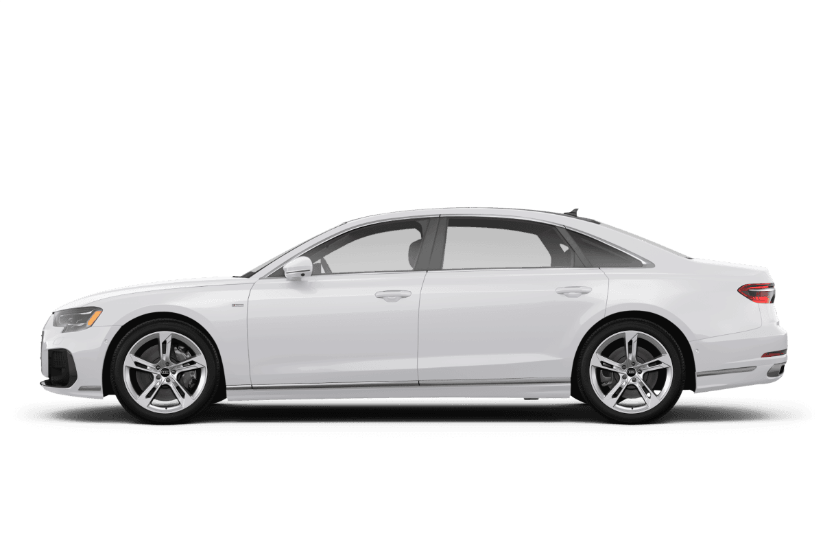 Audi A8 L Glacier White Metallic - Side view Audi A8 L Glacier White Metallic - Side view