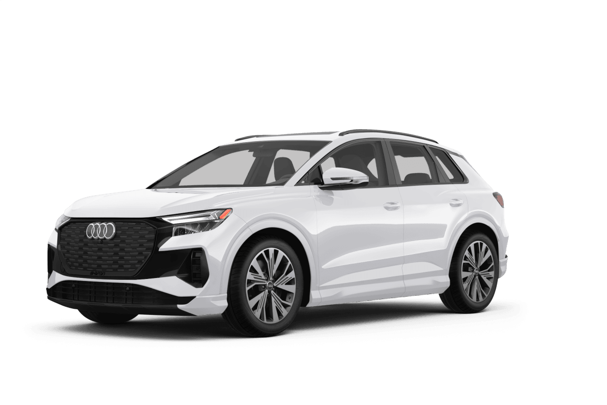 Audi Q4 e-tron Glacier White Metallic - Front view Audi Q4 e-tron Glacier White Metallic - Front view