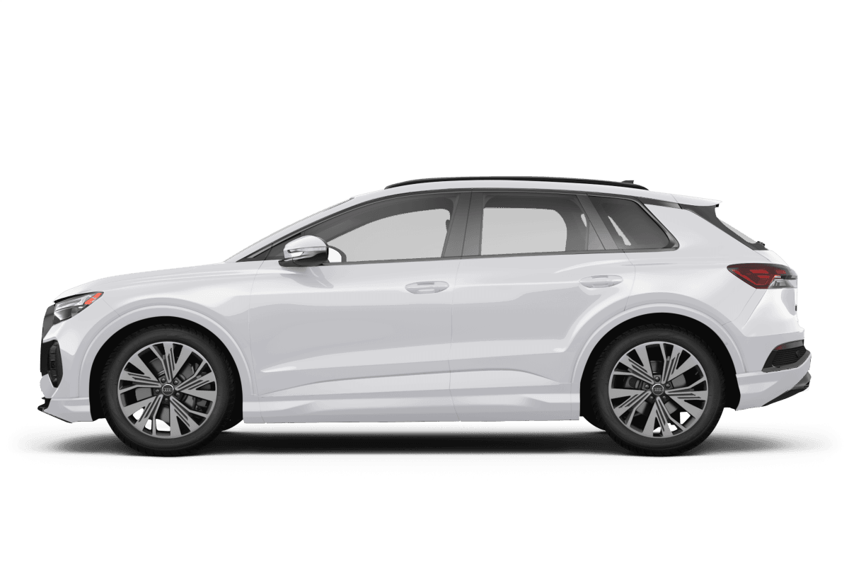 Audi Q4 e-tron Glacier White Metallic - Side view Audi Q4 e-tron Glacier White Metallic - Side view