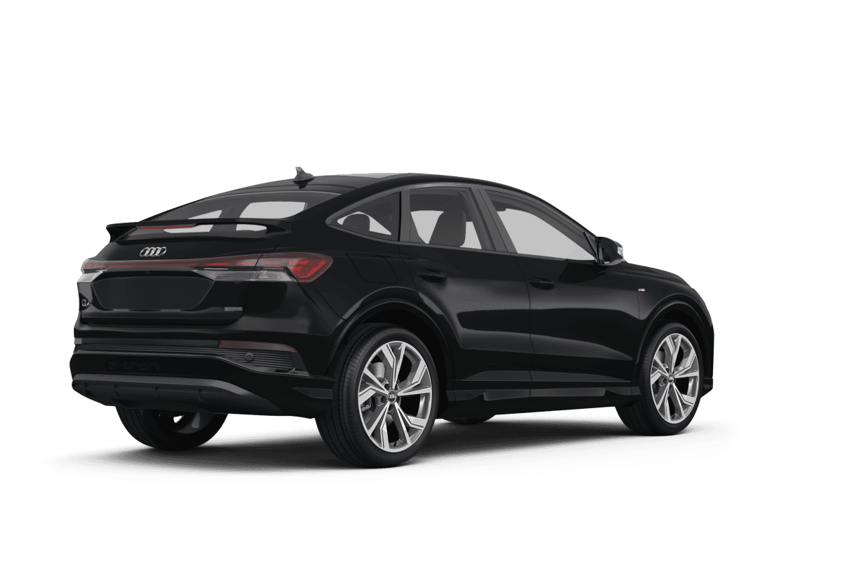 Audi Q4 e-tron Sportback Mythos Black Metallic - Back view Audi Q4 e-tron Sportback Mythos Black Metallic - Back view