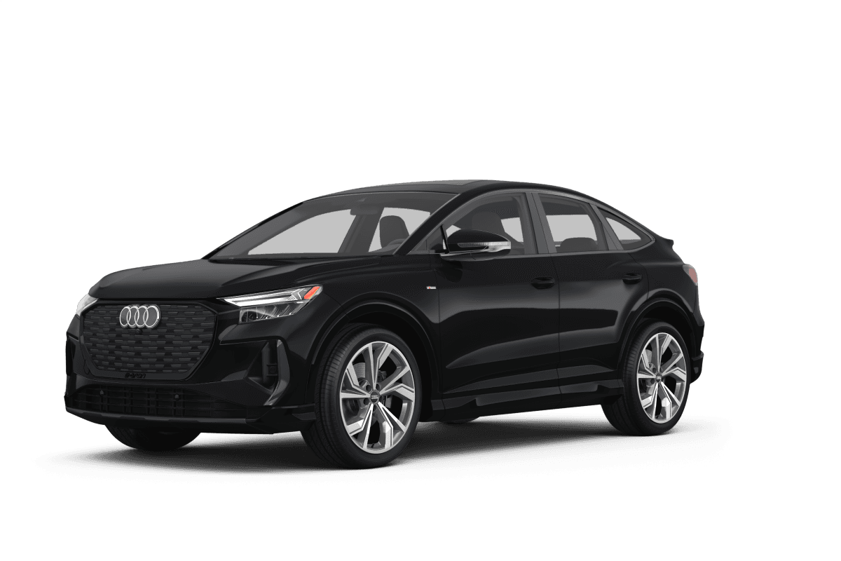 Audi Q4 e-tron Sportback Mythos Black Metallic - Front view Audi Q4 e-tron Sportback Mythos Black Metallic - Front view