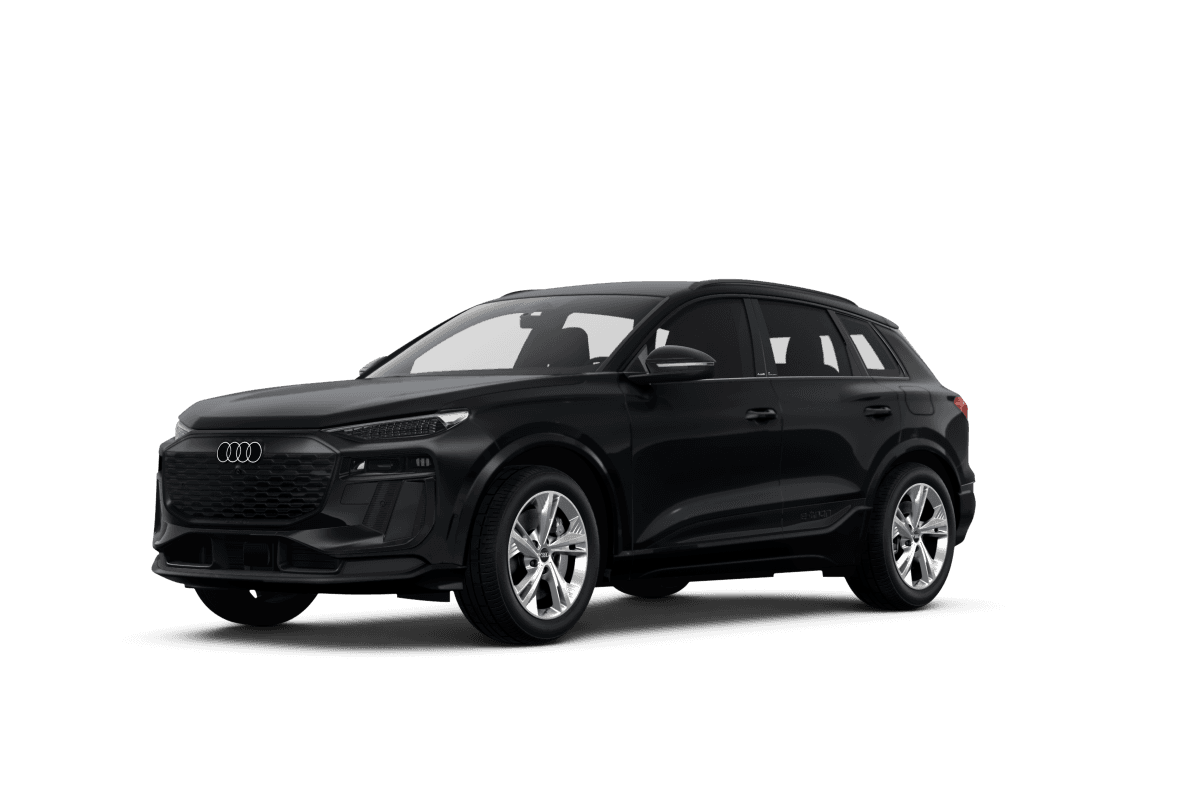 Audi Q6 e-tron Mythos Black Metallic - Front view Audi Q6 e-tron Mythos Black Metallic - Front view