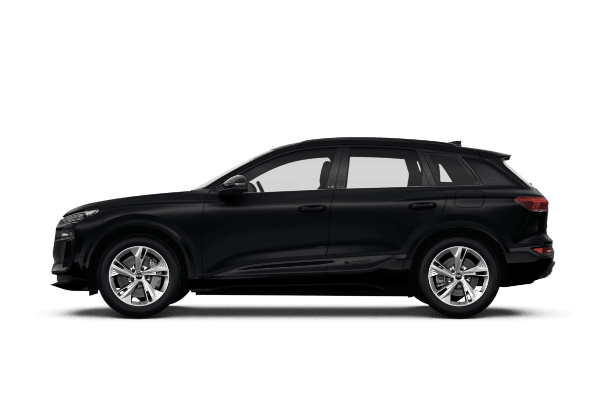 Audi Q6 e-tron Mythos Black Metallic - Side view Audi Q6 e-tron Mythos Black Metallic - Side view