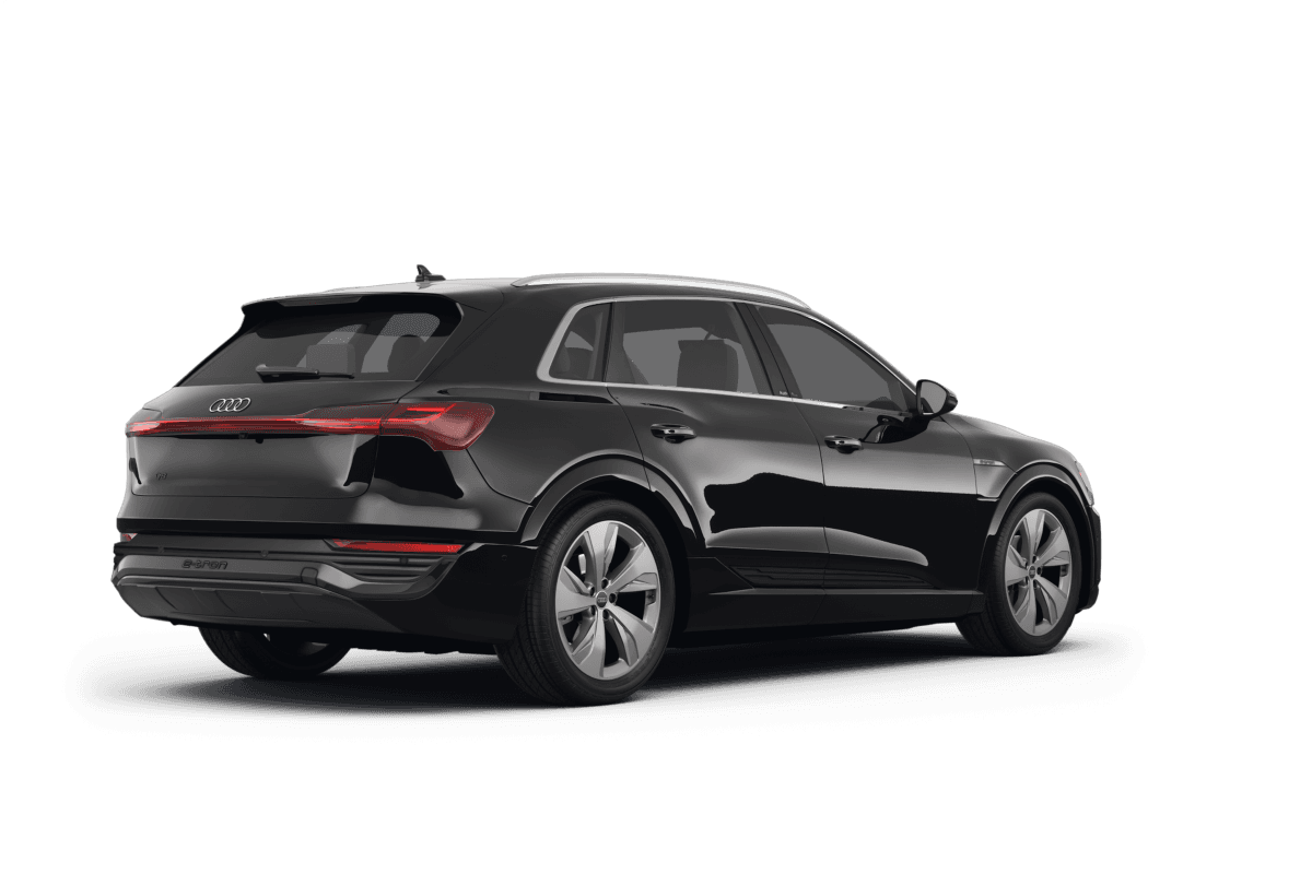 Audi Q8 e-tron Mythos Black Metallic - Back view Audi Q8 e-tron Mythos Black Metallic - Back view