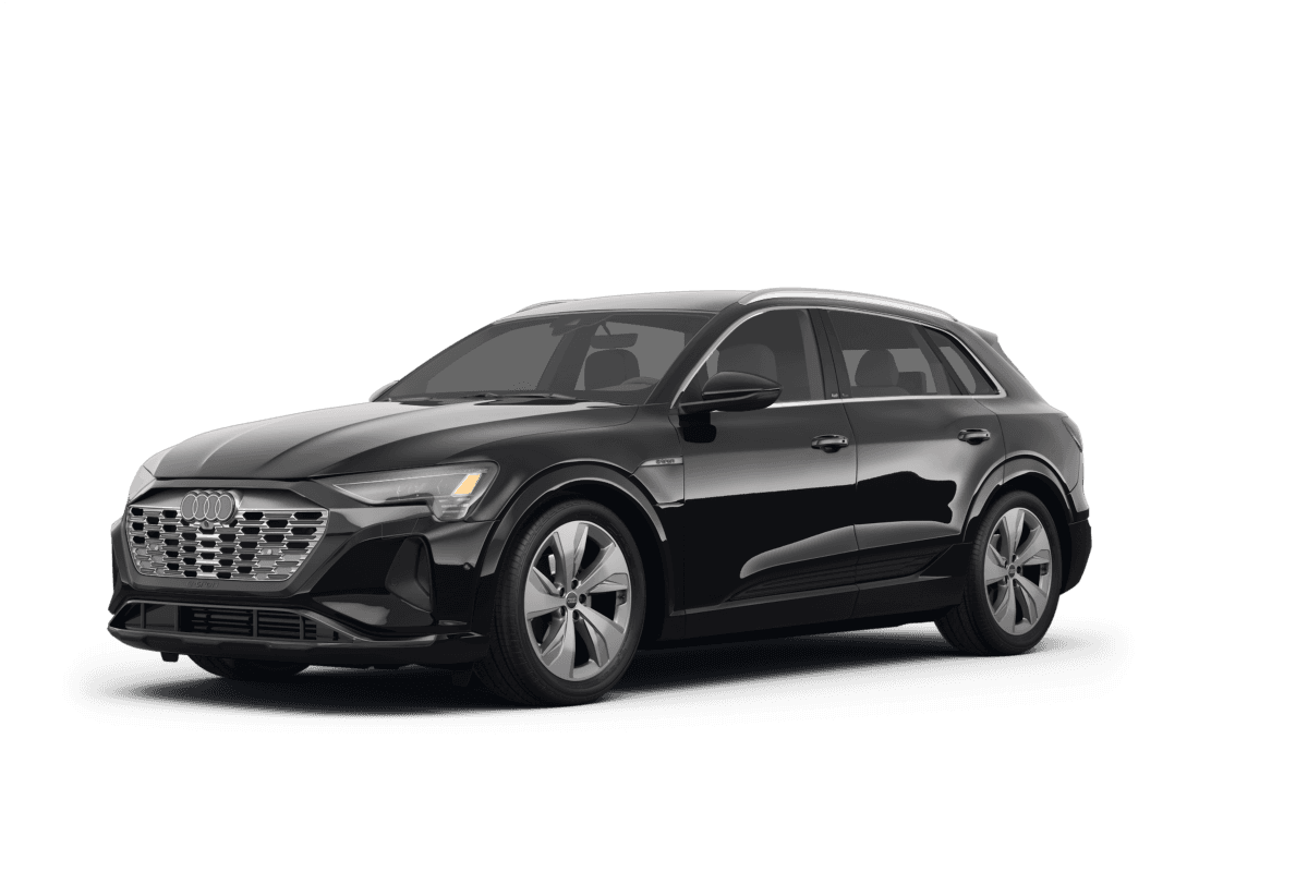 Audi Q8 e-tron Mythos Black Metallic - Front view Audi Q8 e-tron Mythos Black Metallic - Front view