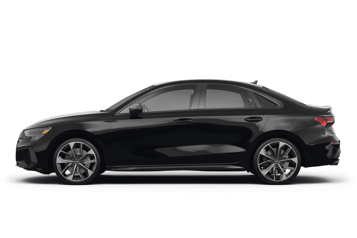 Audi S3 Mythos Black Metallic - Side view Audi S3 Mythos Black Metallic - Side view