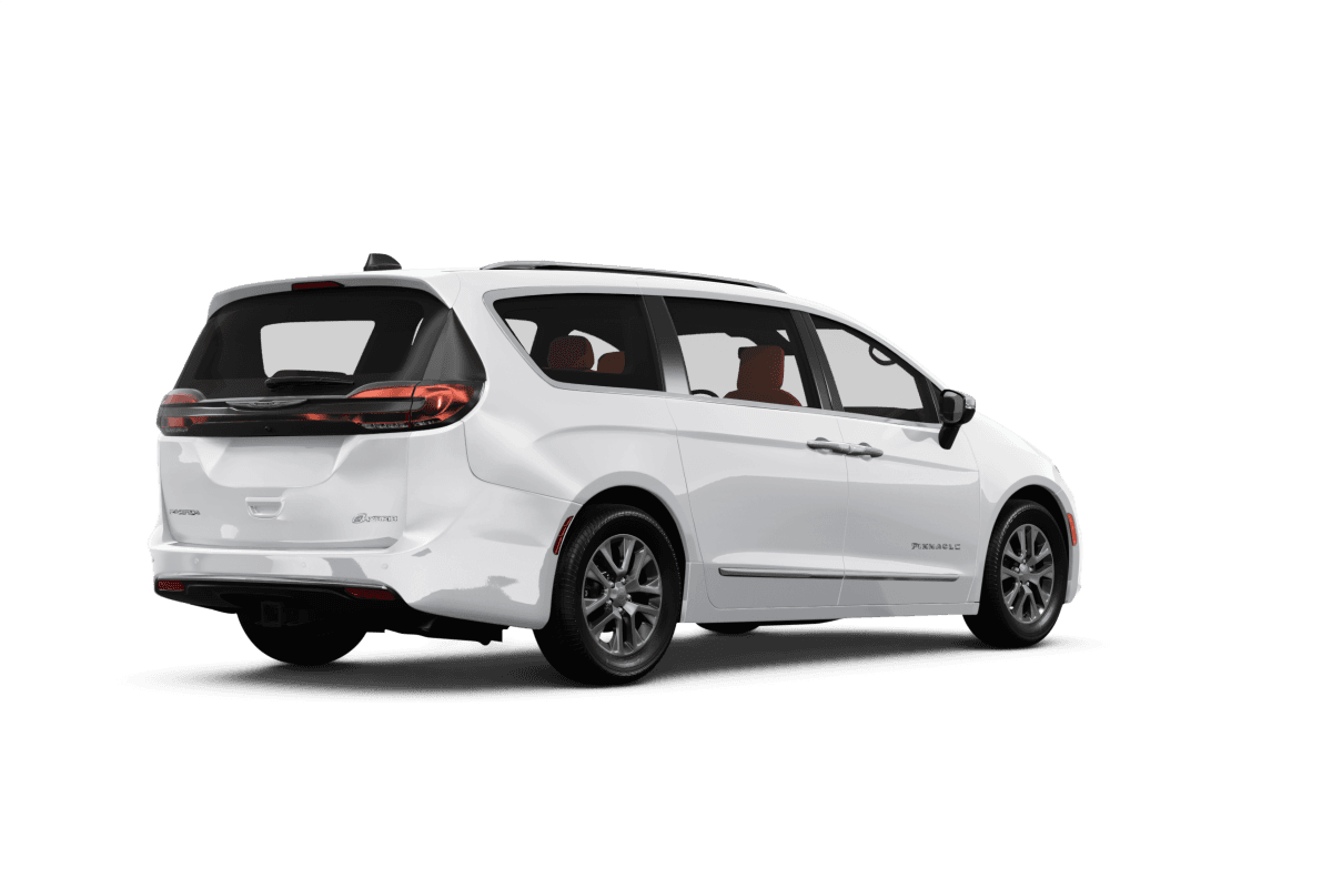 Chrysler Pacifica Plug-In Hybrid Bright White Clear Coat - Back view Chrysler Pacifica Plug-In Hybrid Bright White Clear Coat - Back view