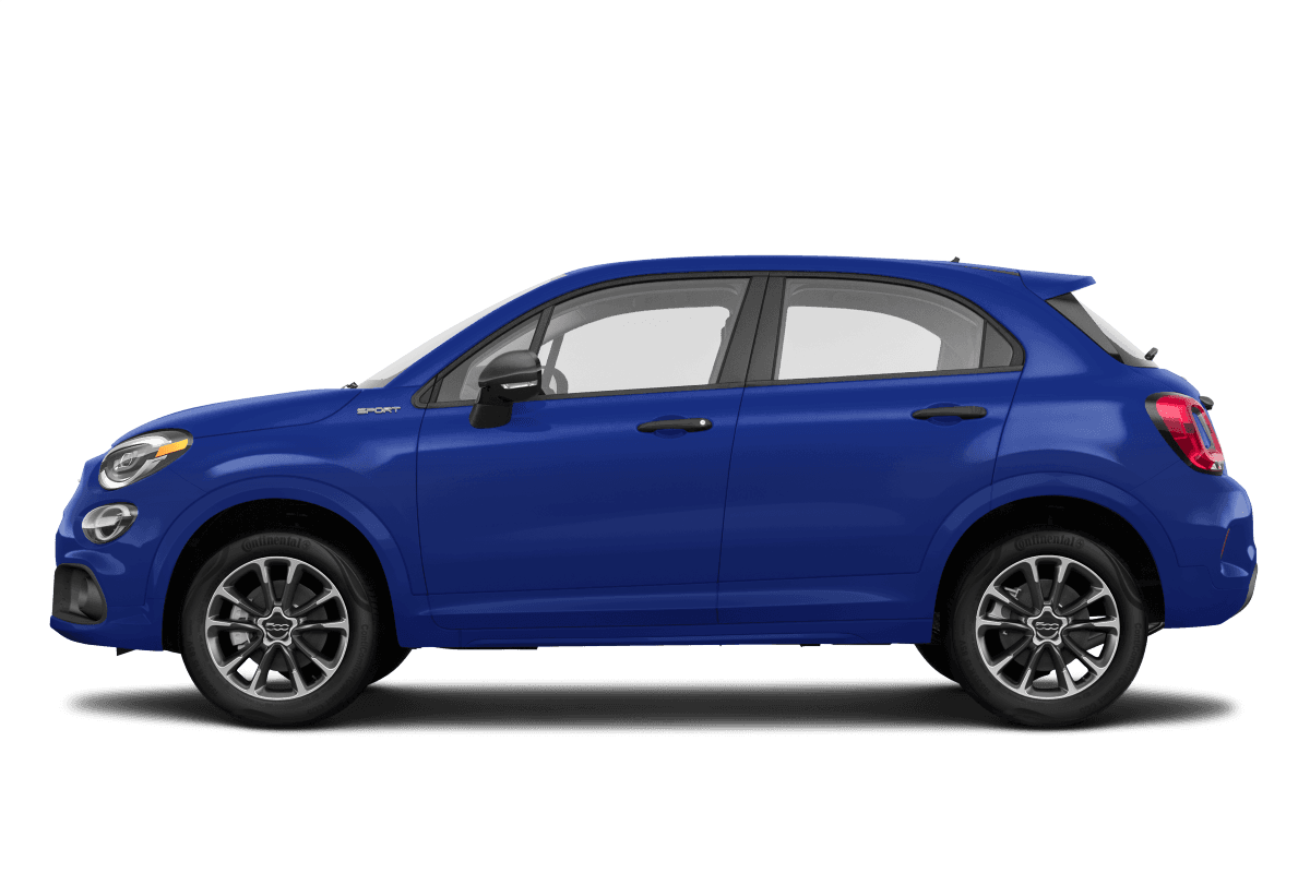 FIAT 500X Blue Venezia Metallic - Side view FIAT 500X Blue Venezia Metallic - Side view