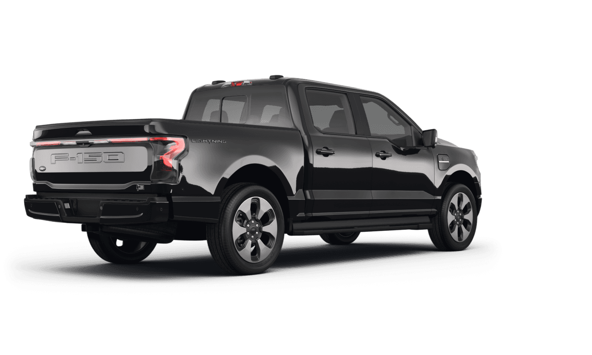 Ford F-150 Lightning Agate Black Metallic - Back view Ford F-150 Lightning Agate Black Metallic - Back view