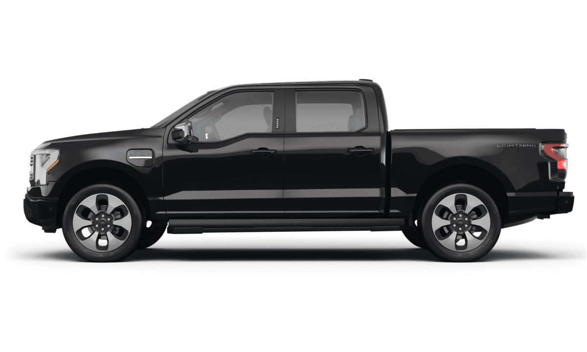 Ford F-150 Lightning Agate Black Metallic - Side view Ford F-150 Lightning Agate Black Metallic - Side view