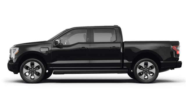 Ford F-150 Lightning Agate Black Metallic - Side view Ford F-150 Lightning Agate Black Metallic - Side view