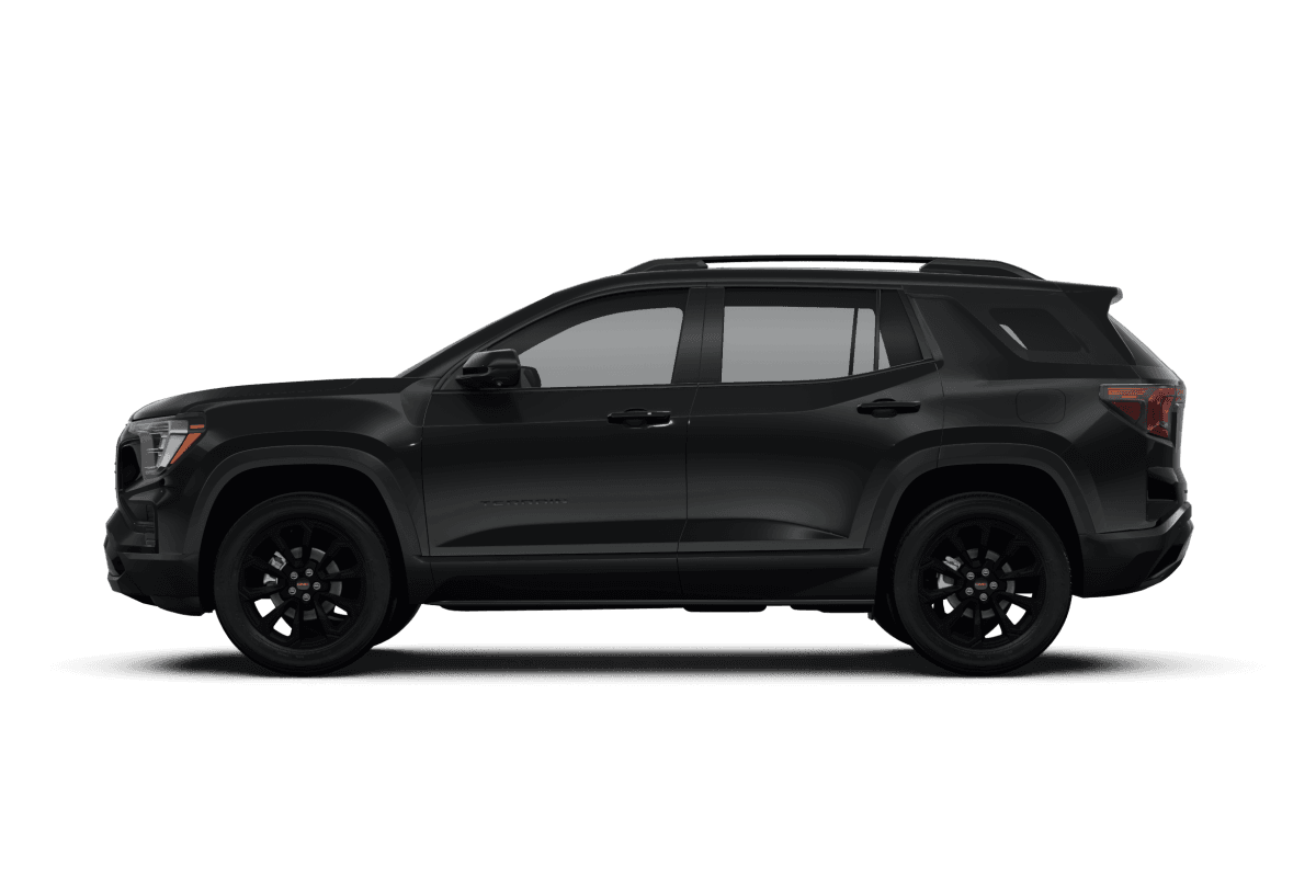 GMC Terrain Ebony Twilight Metallic - Side view GMC Terrain Ebony Twilight Metallic - Side view