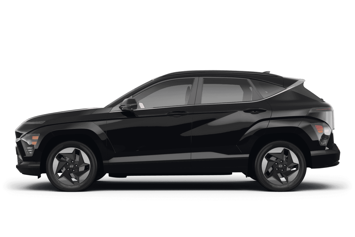 Hyundai Kona Electric Abyss Black Pearl - Side view Hyundai Kona Electric Abyss Black Pearl - Side view