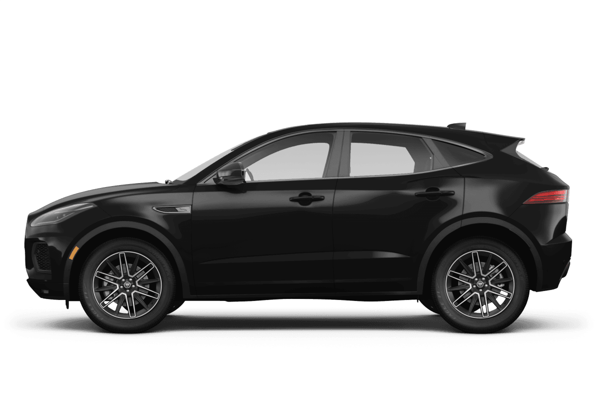Jaguar E-PACE Santorini Black Metallic - Side view Jaguar E-PACE Santorini Black Metallic - Side view