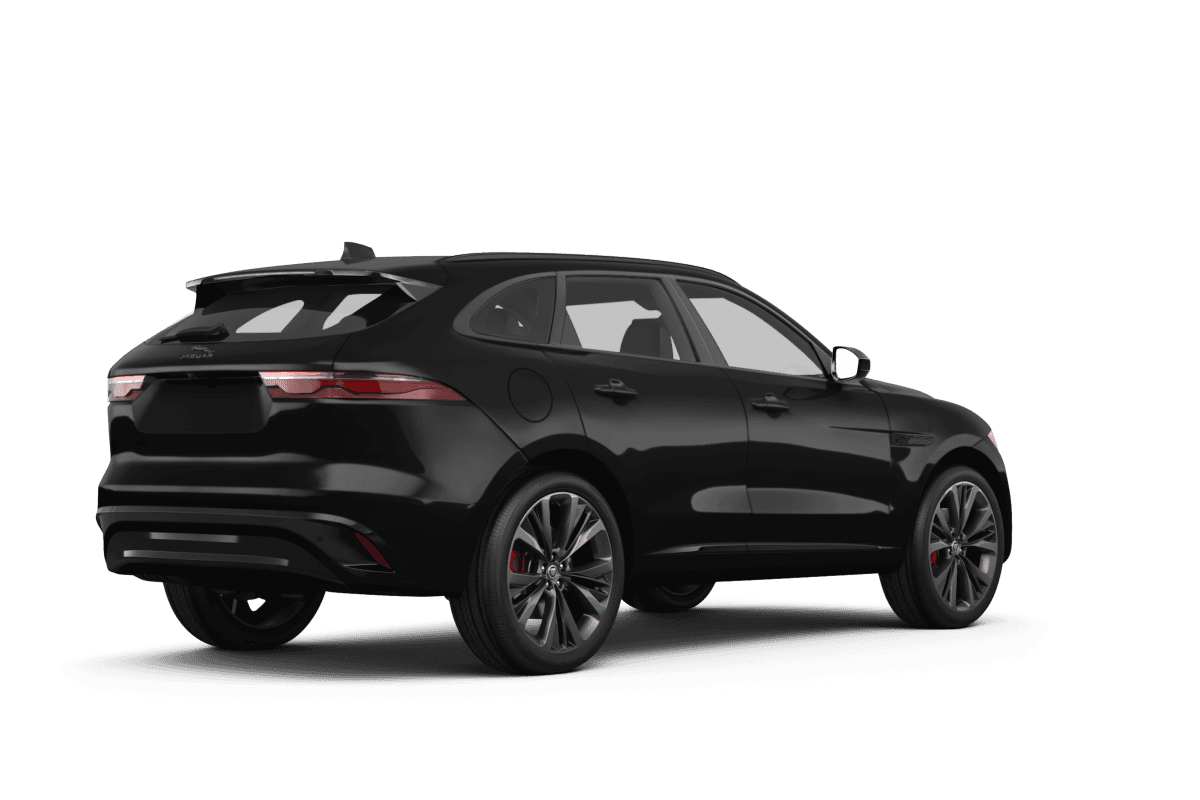 Jaguar F-PACE Santorini Black Metallic - Back view Jaguar F-PACE Santorini Black Metallic - Back view