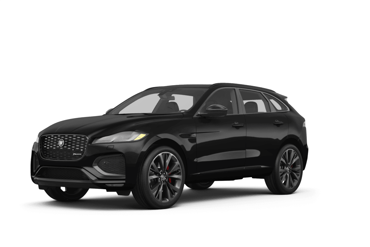 Jaguar F-PACE Santorini Black Metallic - Front view Jaguar F-PACE Santorini Black Metallic - Front view