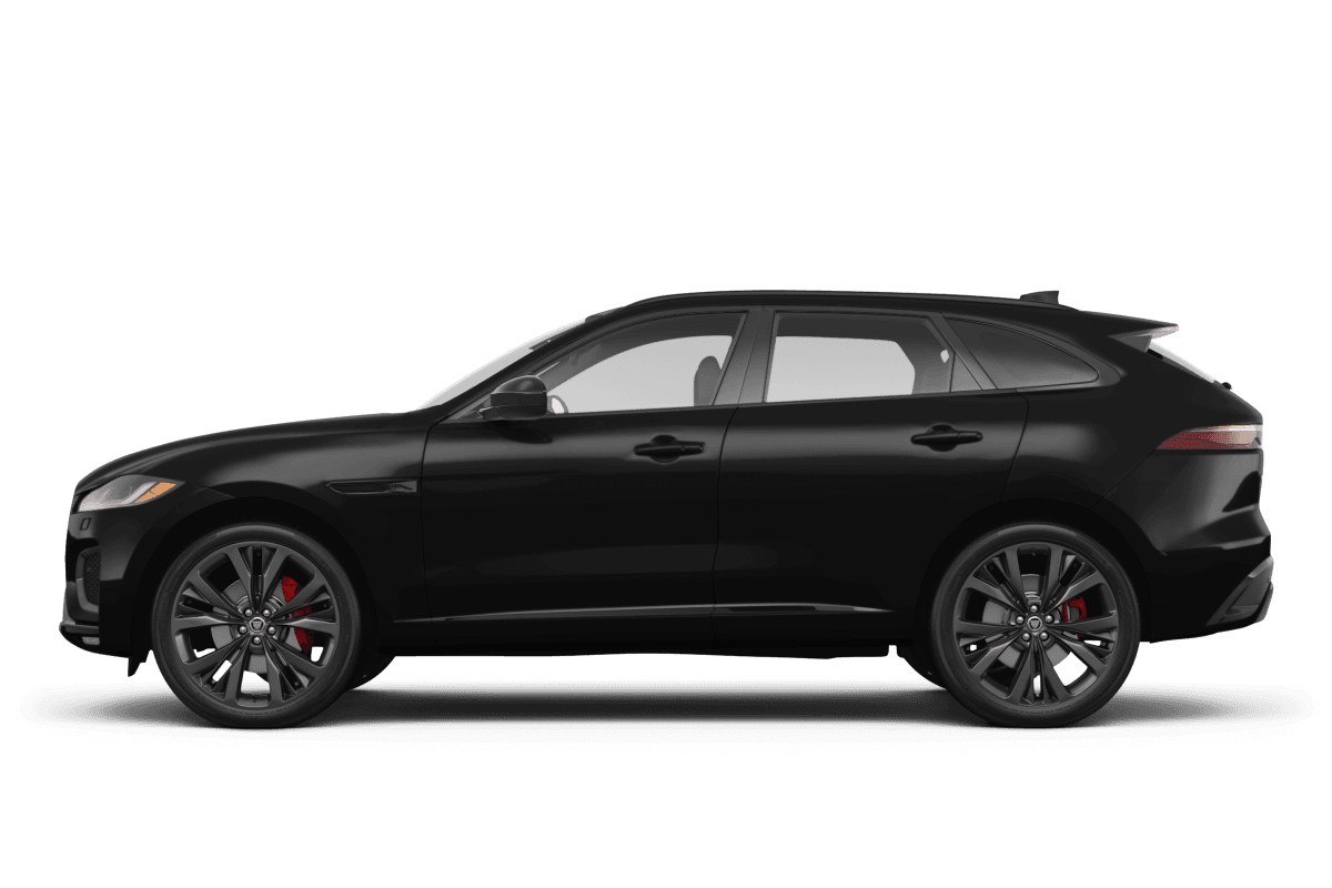 Jaguar F-PACE Santorini Black Metallic - Side view Jaguar F-PACE Santorini Black Metallic - Side view