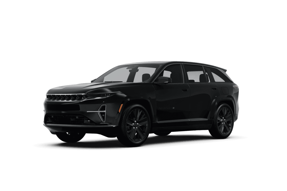 Jeep Wagoneer S Diamond Black Crystal Pearl Coat - Front view Jeep Wagoneer S Diamond Black Crystal Pearl Coat - Front view