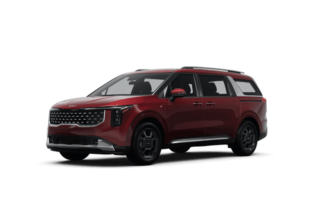 Kia Carnival Flare Red - Front view Kia Carnival Flare Red - Front view