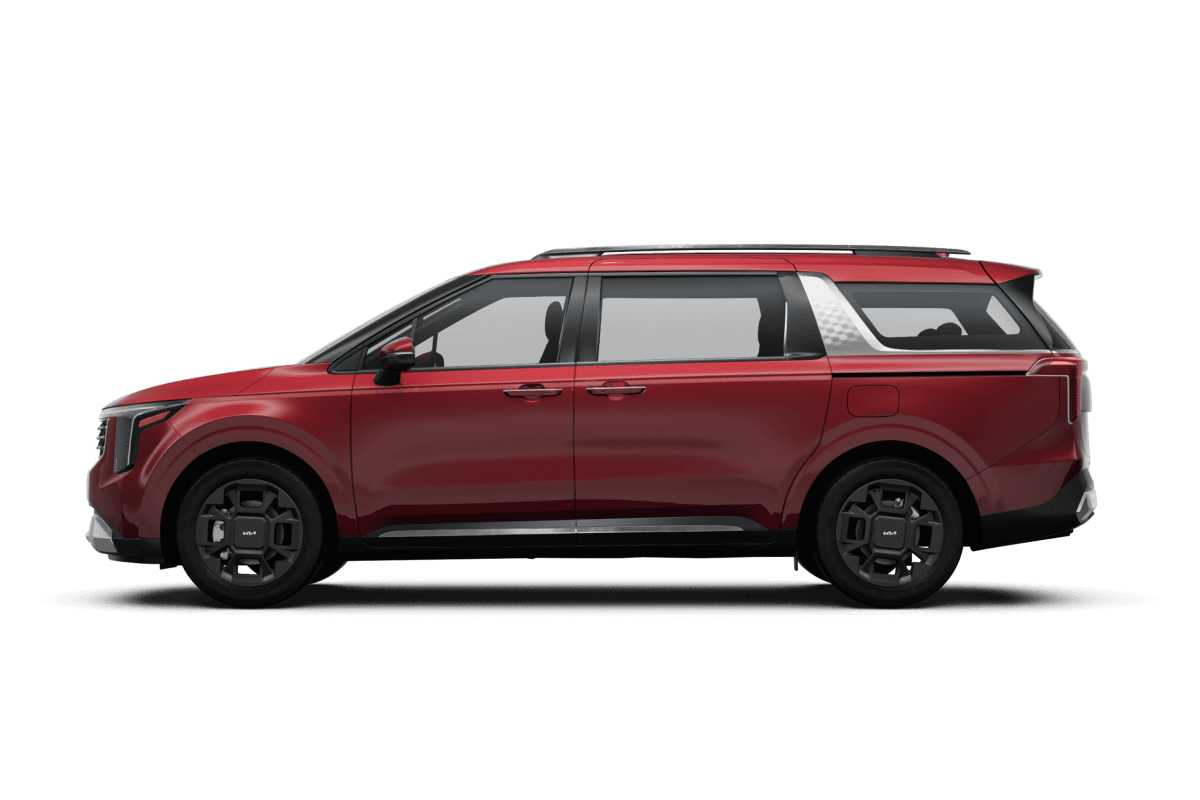 Kia Carnival Flare Red - Side view Kia Carnival Flare Red - Side view