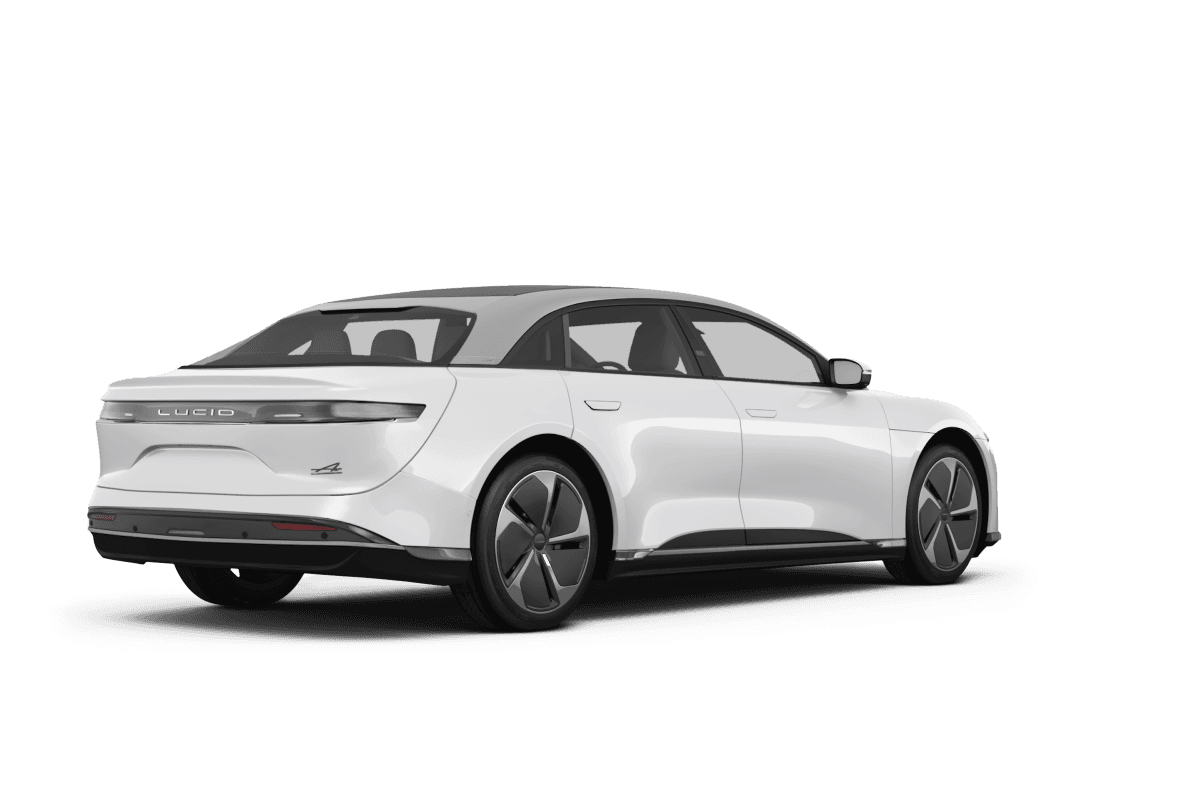 Lucid Air Stellar White - Back view Lucid Air Stellar White - Back view