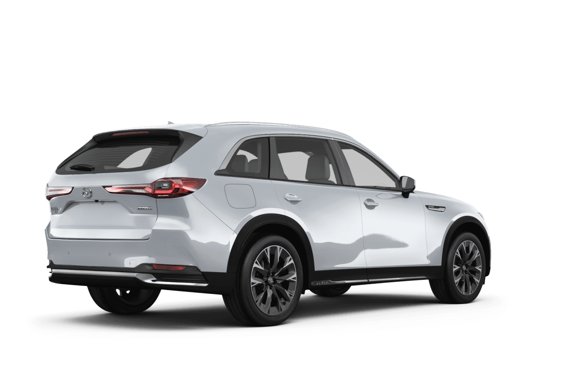 Mazda CX-90 PHEV Rhodium White Premium - Back view Mazda CX-90 PHEV Rhodium White Premium - Back view