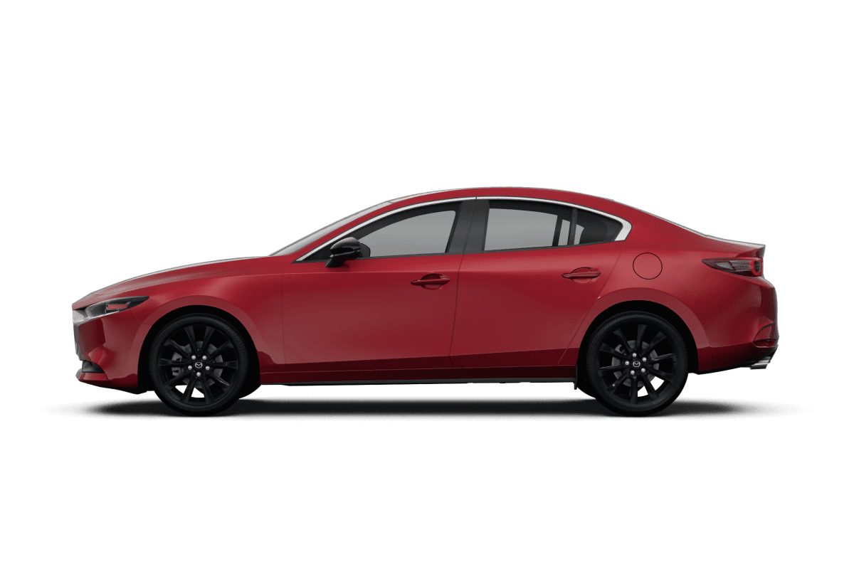 Mazda Mazda3 Sedan Soul Red Crystal Metallic - Side view Mazda Mazda3 Sedan Soul Red Crystal Metallic - Side view