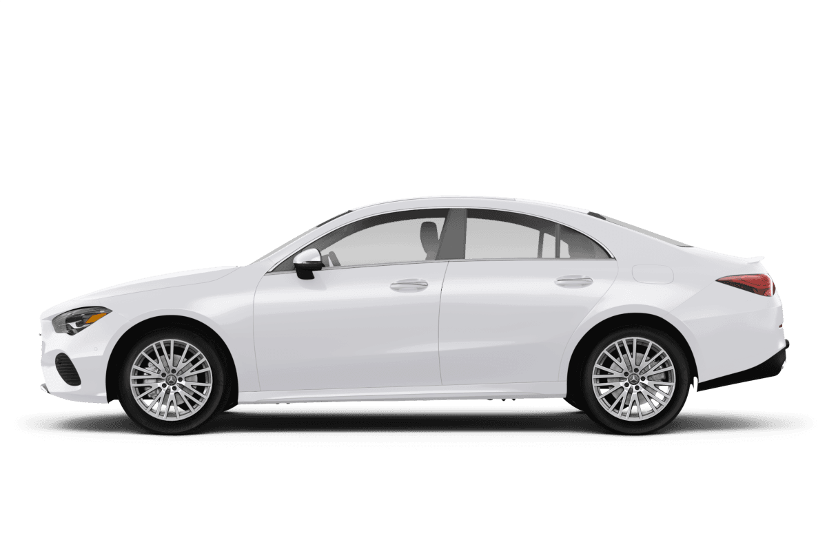 Mercedes-Benz CLA Polar White - Side view Mercedes-Benz CLA Polar White - Side view