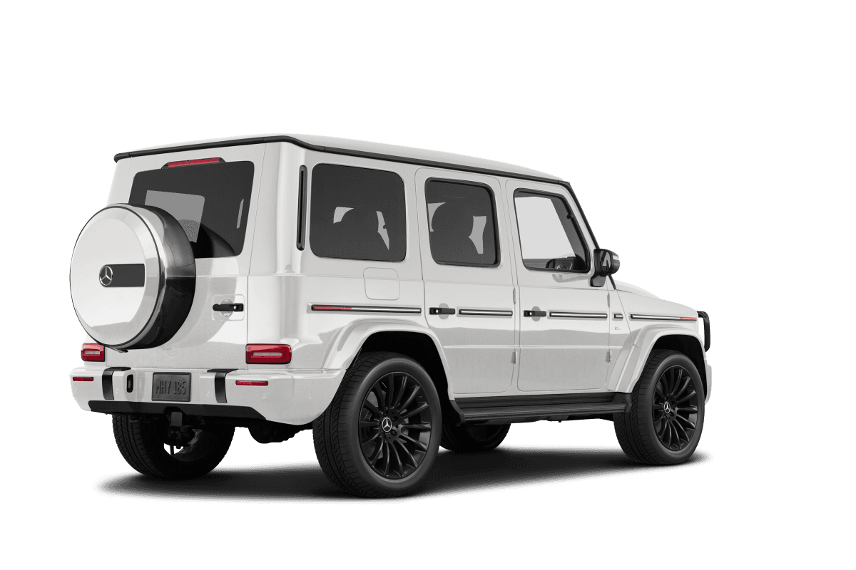 Mercedes-Benz G-Class MANUFAKTUR Moonlight White Metallic - Back view Mercedes-Benz G-Class MANUFAKTUR Moonlight White Metallic - Back view