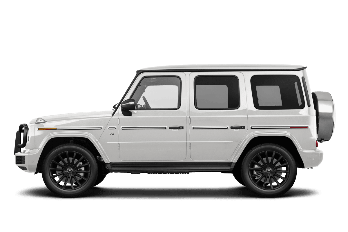 Mercedes-Benz G-Class MANUFAKTUR Moonlight White Metallic - Side view Mercedes-Benz G-Class MANUFAKTUR Moonlight White Metallic - Side view