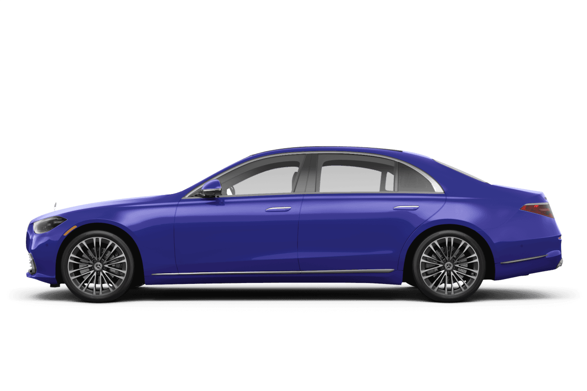 Mercedes-Benz S-Class MANUFAKTUR Signature Mystic Blue Metallic - Side view Mercedes-Benz S-Class MANUFAKTUR Signature Mystic Blue Metallic - Side view