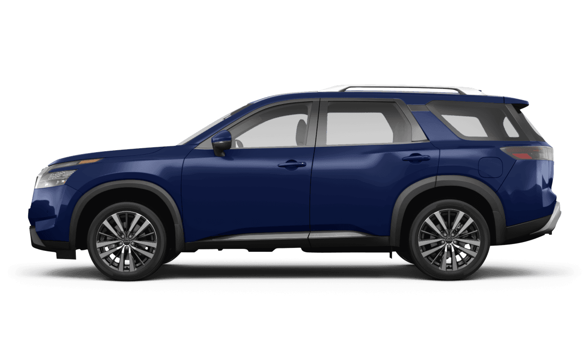 Nissan Pathfinder Deep Ocean Blue Pearl - Side view Nissan Pathfinder Deep Ocean Blue Pearl - Side view