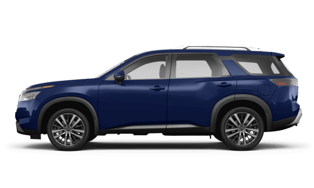 Nissan Pathfinder Deep Ocean Blue Pearl - Side view Nissan Pathfinder Deep Ocean Blue Pearl - Side view