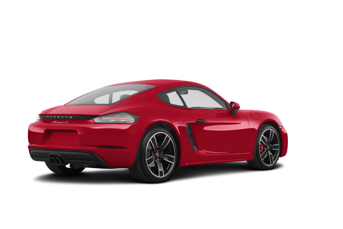 Porsche 718 Cayman Carmine Red - Back view Porsche 718 Cayman Carmine Red - Back view