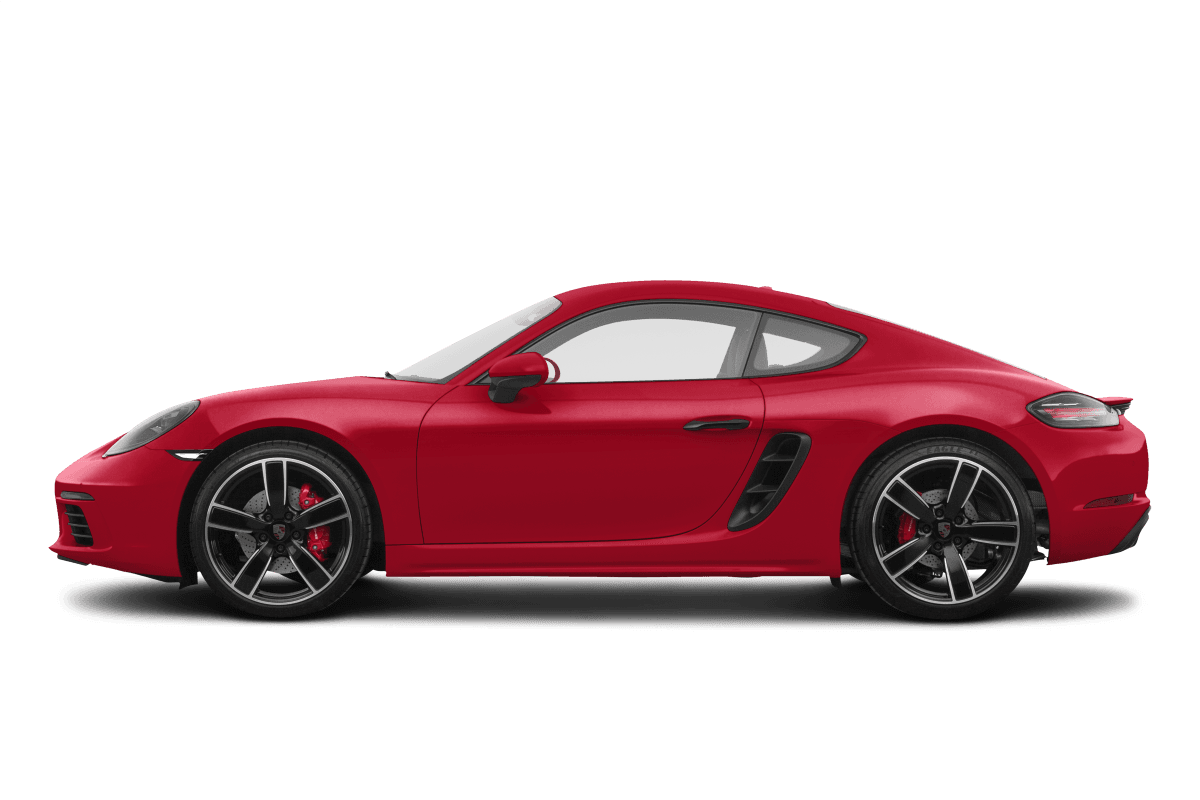Porsche 718 Cayman Carmine Red - Side view Porsche 718 Cayman Carmine Red - Side view