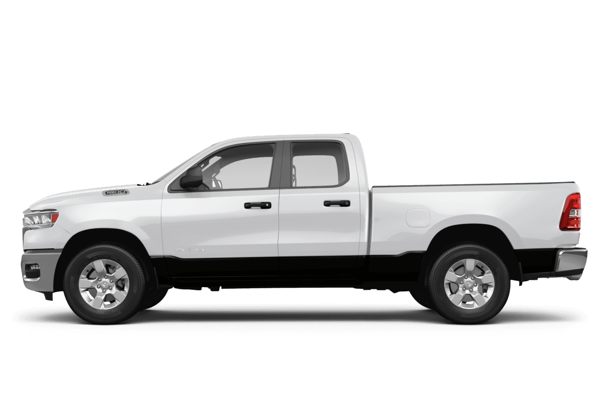 Ram 1500 Bright White Clear Coat - Side view Ram 1500 Bright White Clear Coat - Side view