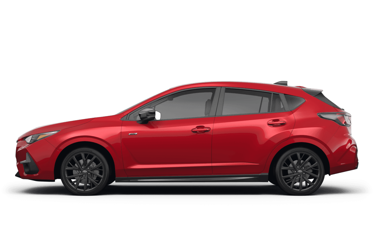 Subaru Impreza Red Red - Side view Subaru Impreza Red Red - Side view