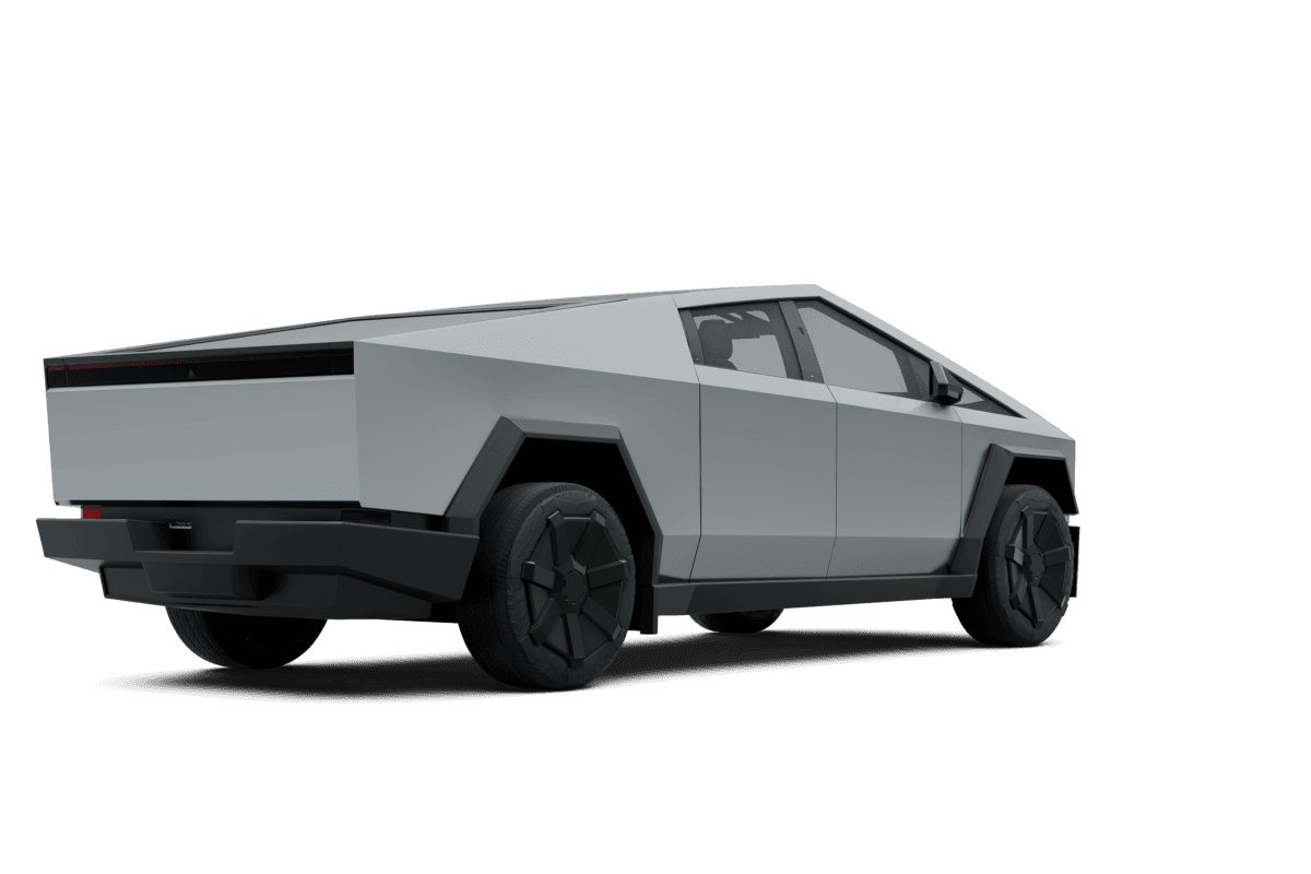 Tesla Cybertruck Stainless Steel - Back view Tesla Cybertruck Stainless Steel - Back view