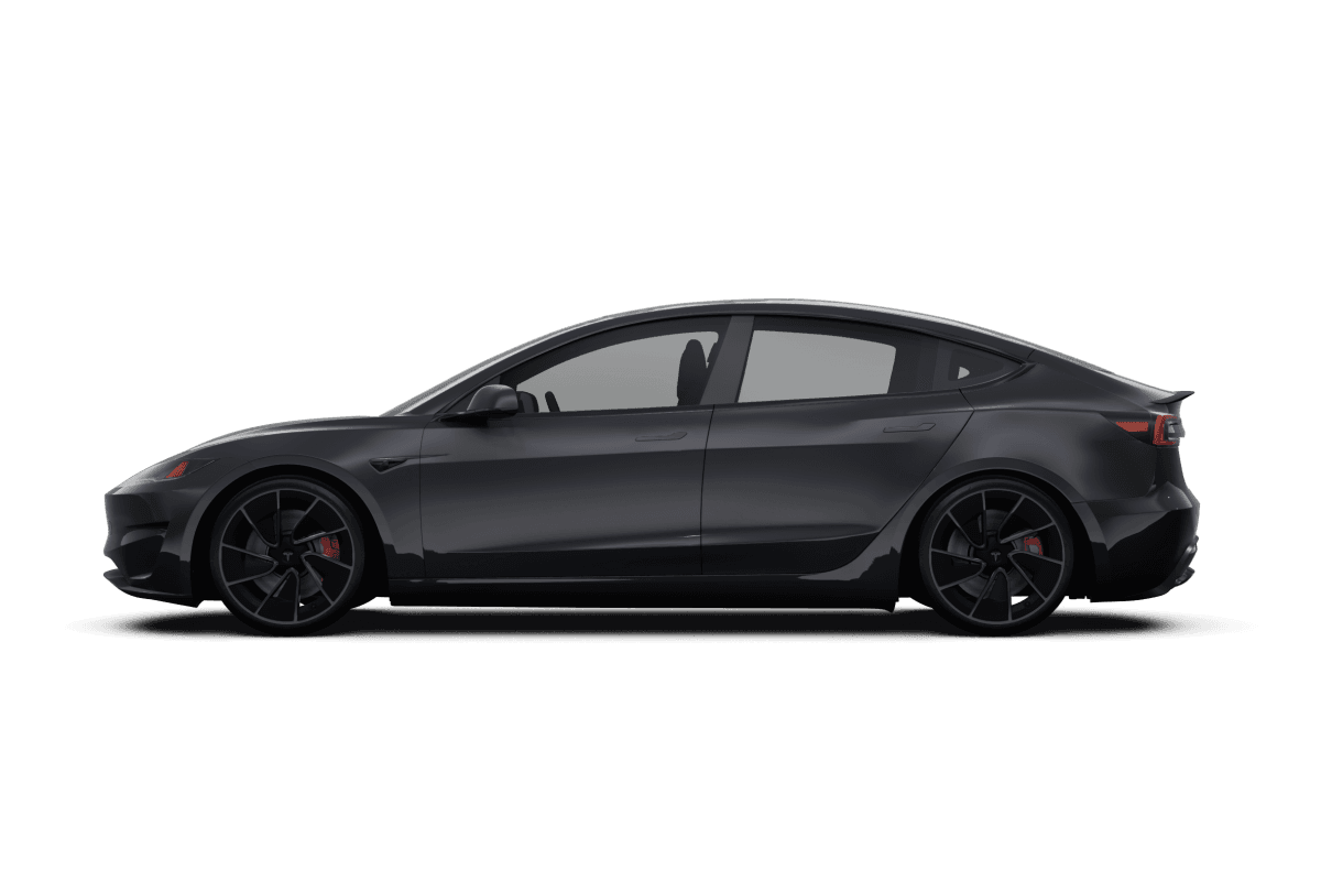 Tesla Model 3 Stealth Grey - Side view Tesla Model 3 Stealth Grey - Side view