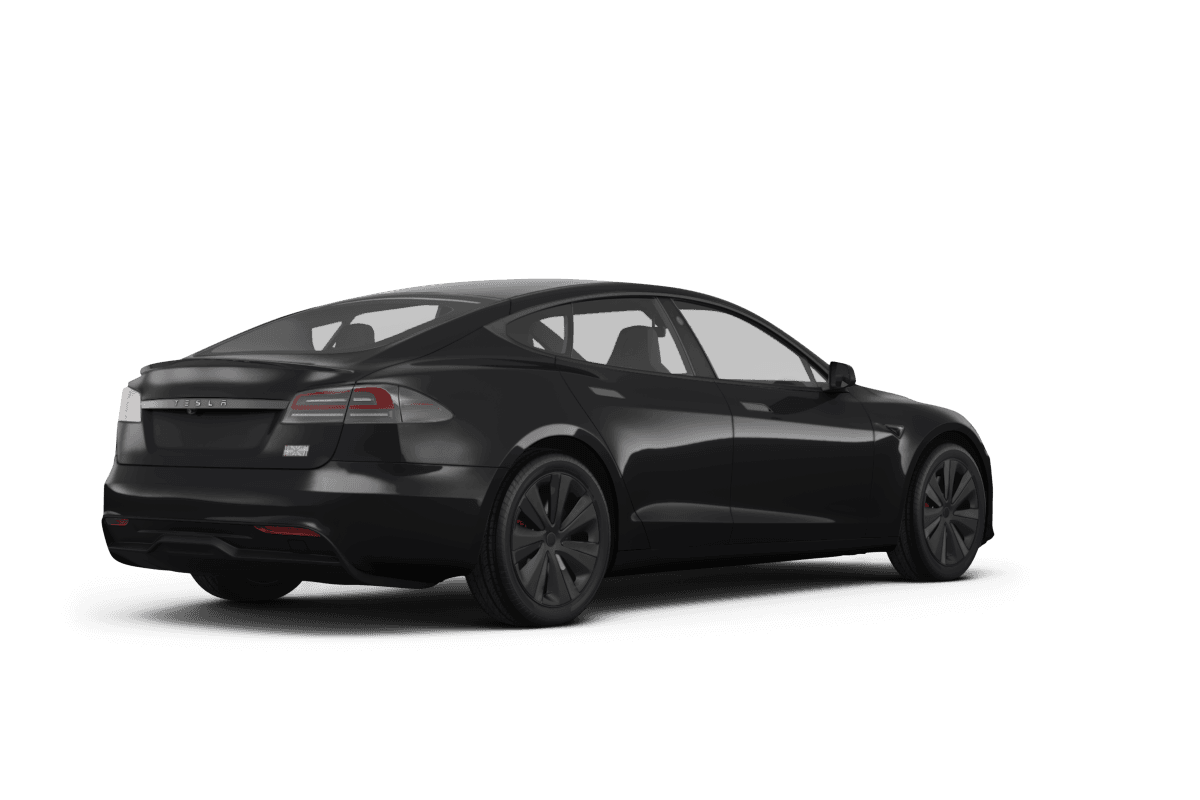 Tesla Model S Solid Black - Back view Tesla Model S Solid Black - Back view
