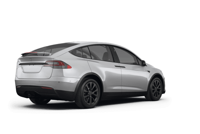 Tesla Model X Lunar Silver - Back view Tesla Model X Lunar Silver - Back view