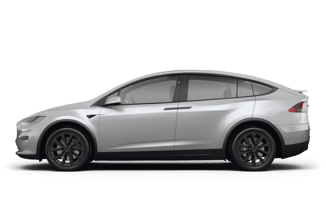 Tesla Model X Lunar Silver - Side view Tesla Model X Lunar Silver - Side view