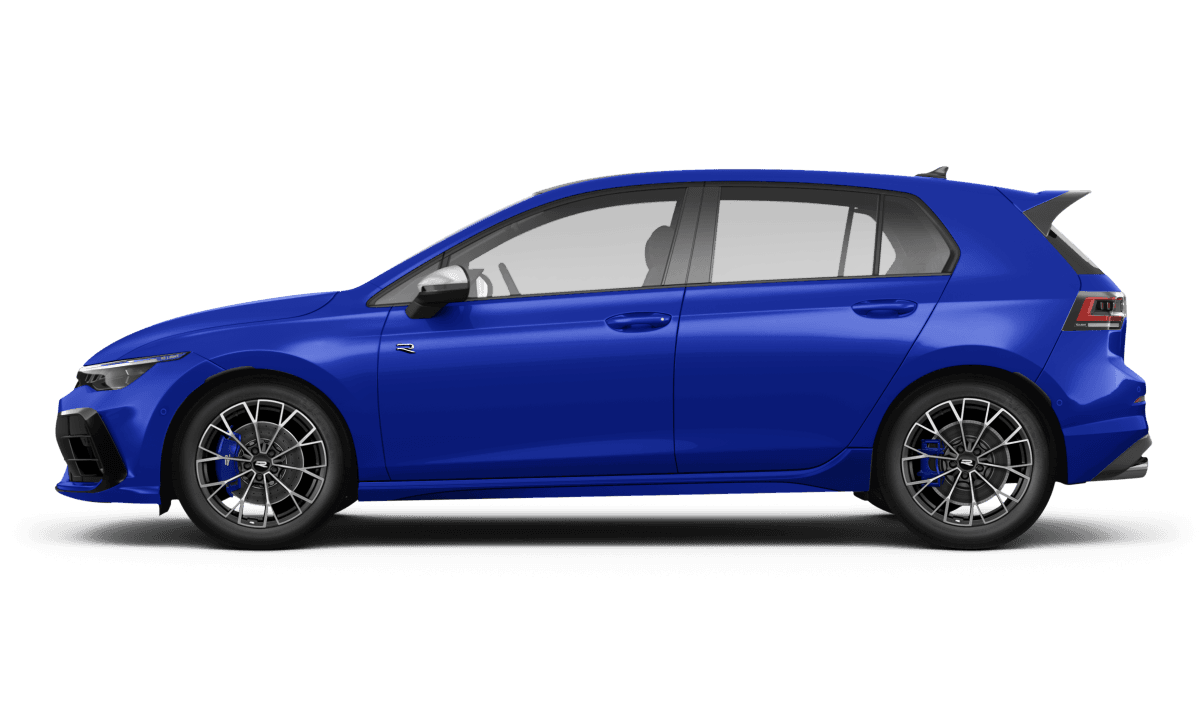 Volkswagen Golf R Lapiz Blue Metallic - Side view Volkswagen Golf R Lapiz Blue Metallic - Side view