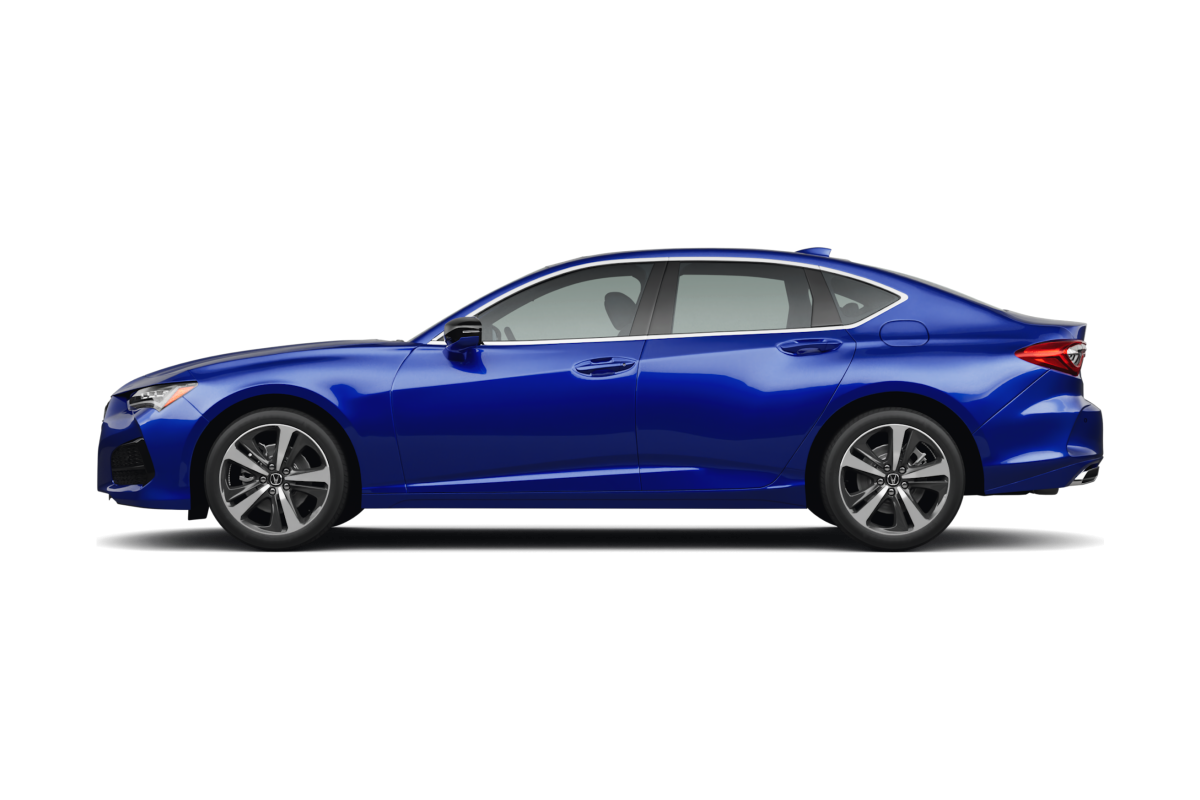 Acura TLX Apex Blue Pearl - Side view Acura TLX Apex Blue Pearl - Side view