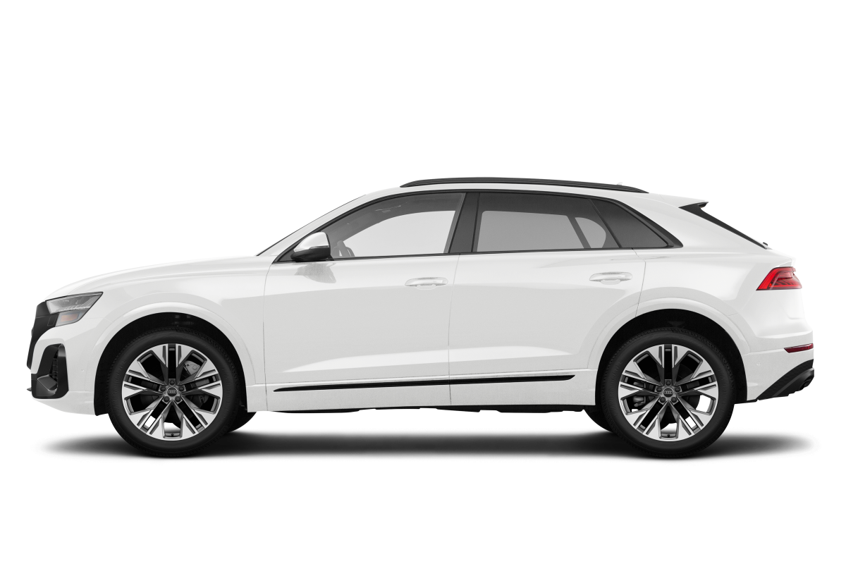 Audi Q8 Carrara White - Side view Audi Q8 Carrara White - Side view