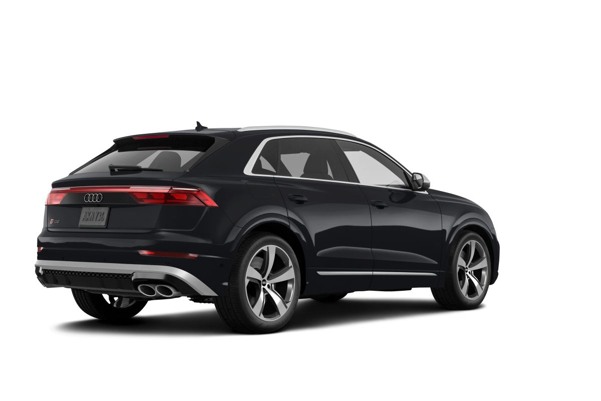 Audi SQ8 Mythos Black Metallic - Back view Audi SQ8 Mythos Black Metallic - Back view
