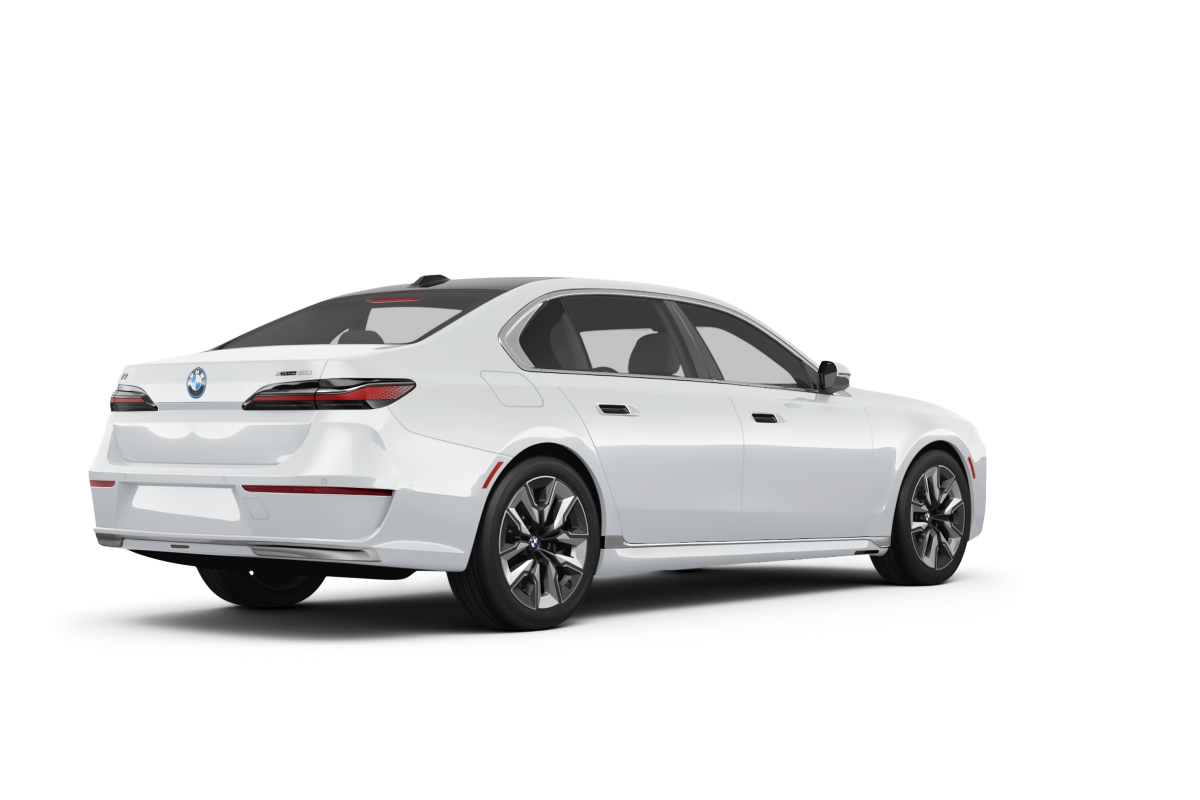 BMW i7 Alpine White - Back view BMW i7 Alpine White - Back view
