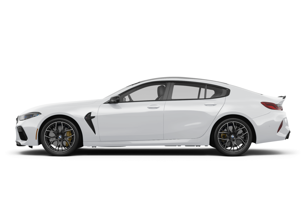 BMW M8 Alpine White - Side view BMW M8 Alpine White - Side view